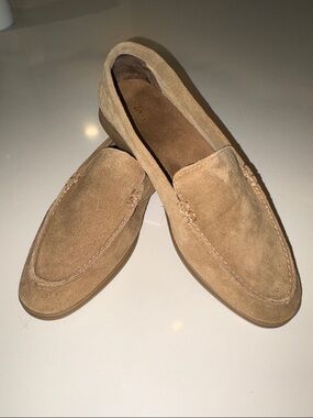 Zara Tan Suede Slip-On Loafers